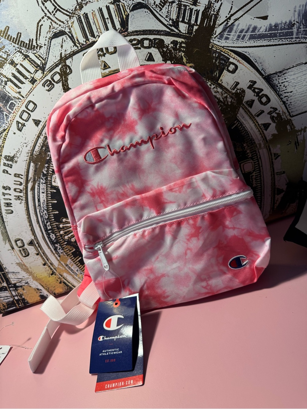 Champion Pink & White Tie-Dye Mini Backpack New with Tags